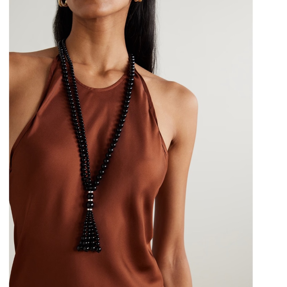 Elegant Venice Opera tasseled Black Necklace - Picture 8 of 10